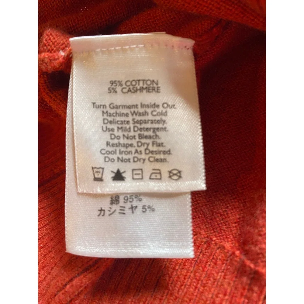 Eddie Bauer Mens XL Burnt Orange Cotton Cashmere Crewneck Sweater 11103916